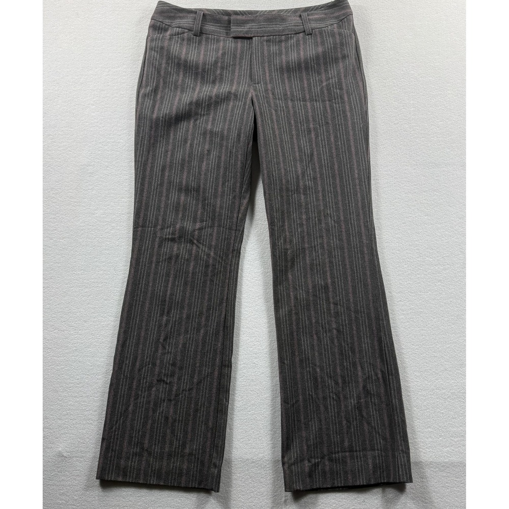 Eddie Bauer Pants Womens 12 Gray‎ Vashon Fit Pinstripe Straight Leg Work Career